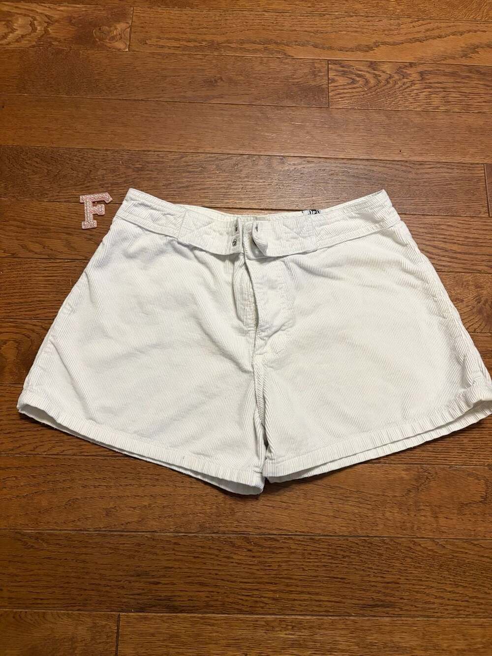 Lei Corduroy Shorts Size 3 White Vintage High Waist